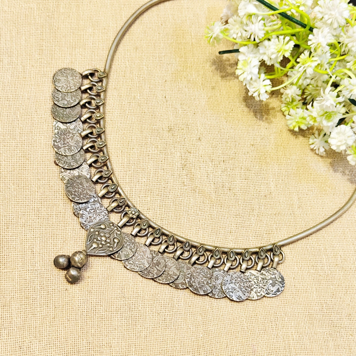 Dazzle Silver Look Alike Oxidized Choker