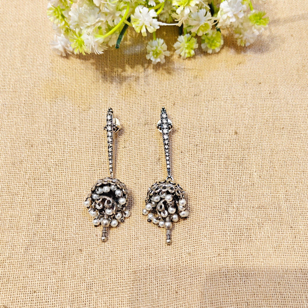 Ira Silver Look Alike Oxidized Earrings