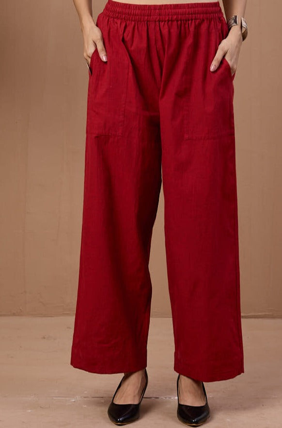 Maati Craft comfort fit pants - red south cotton pants