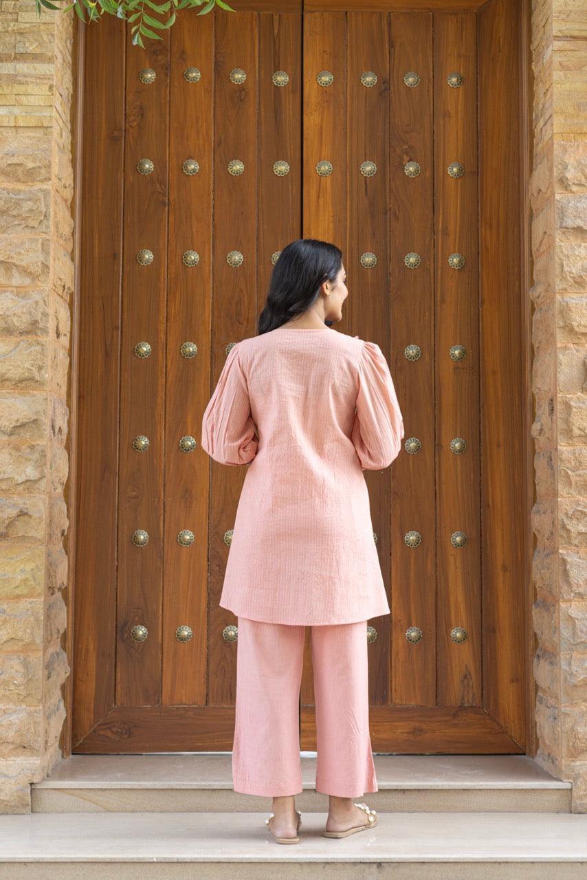Seher Coral Cotton Top