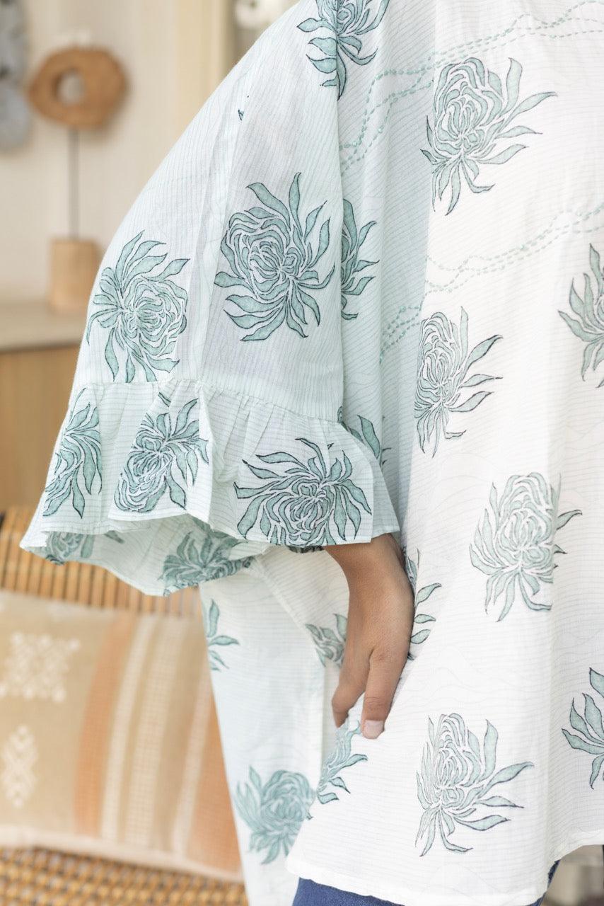 Seaside Green Printed Cotton Shirt