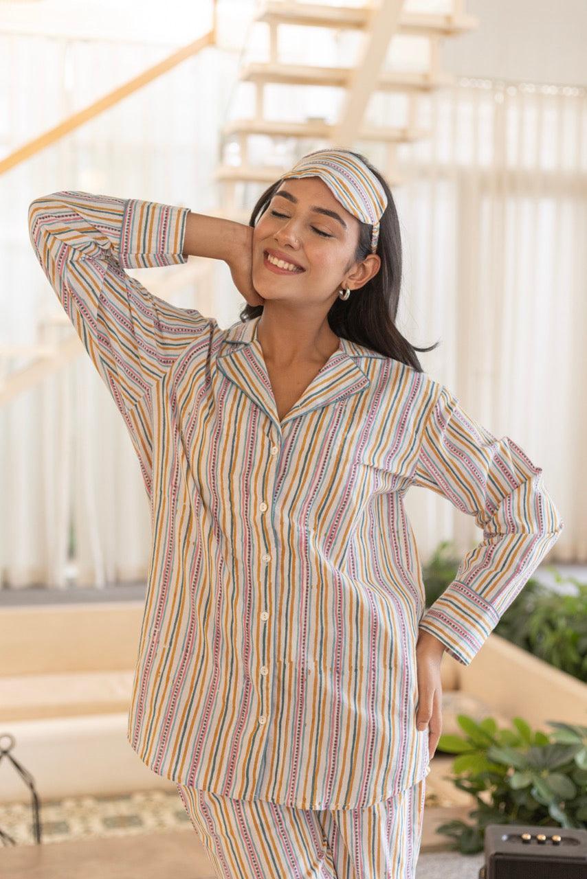 Stripy Snuggle Cotton Lounge Set