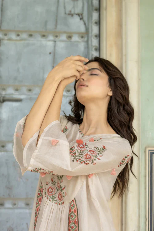 Keya Chanderi Kurta Only