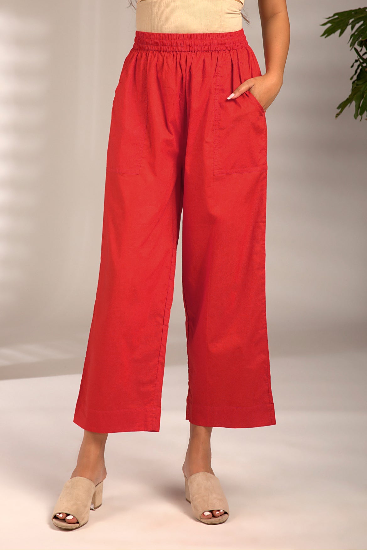 Maati Craft comfort fit cotton pants - deep orange