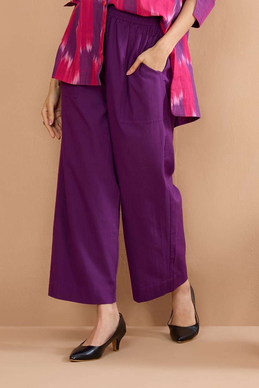 Maati Craft Comfort fit cotton pants - bright purple