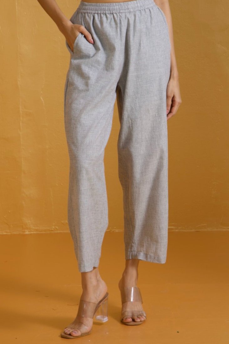 Maati Craft comfort fit pants - light grey south cotton