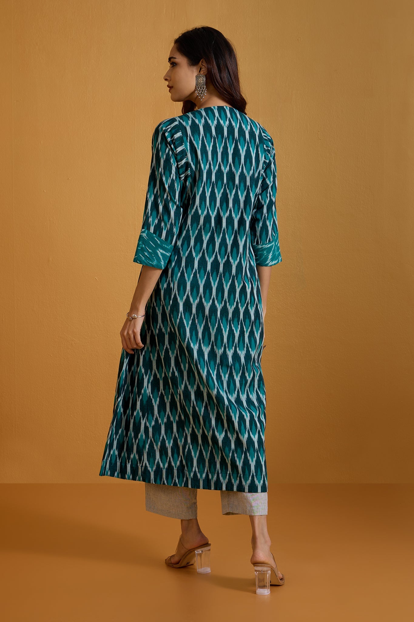 Maati Craft Verdant Roselight A-Line Kalidar Kurta Only