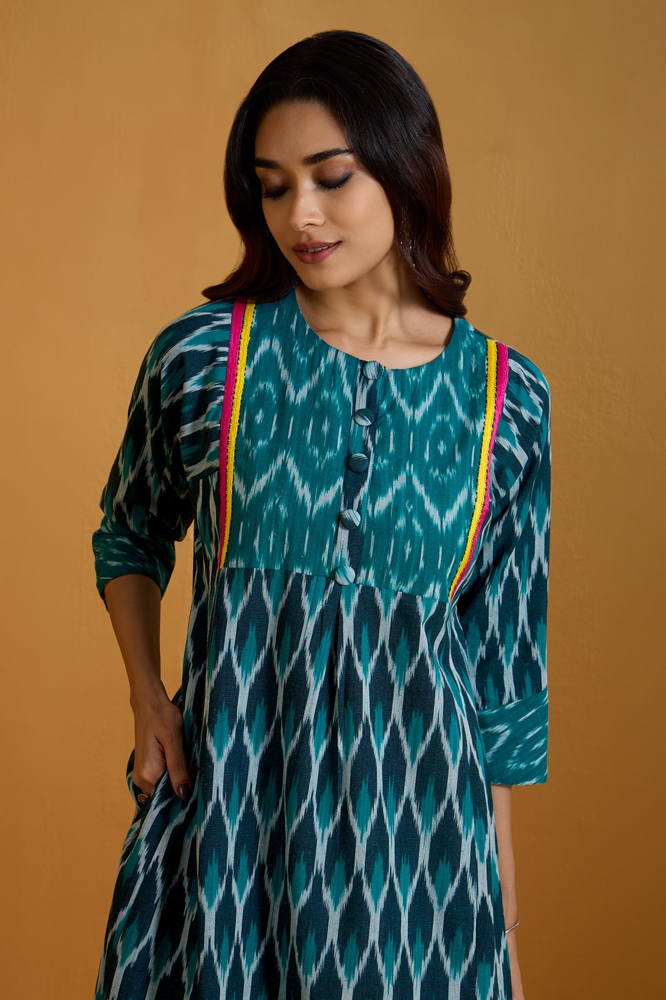 Maati Craft Verdant Roselight A-Line Kalidar Kurta Only