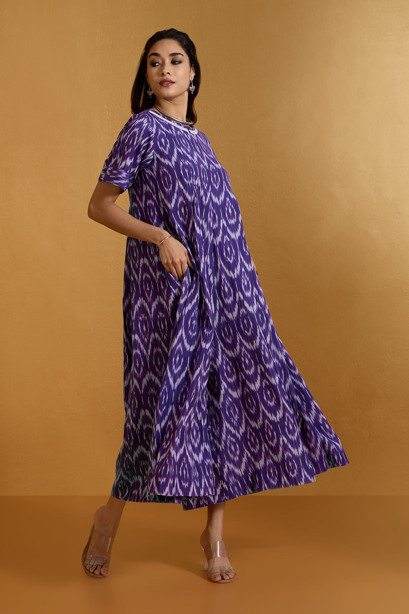Maati Craft Violet Frost Jumpsuit with Pockets & Front Zipper