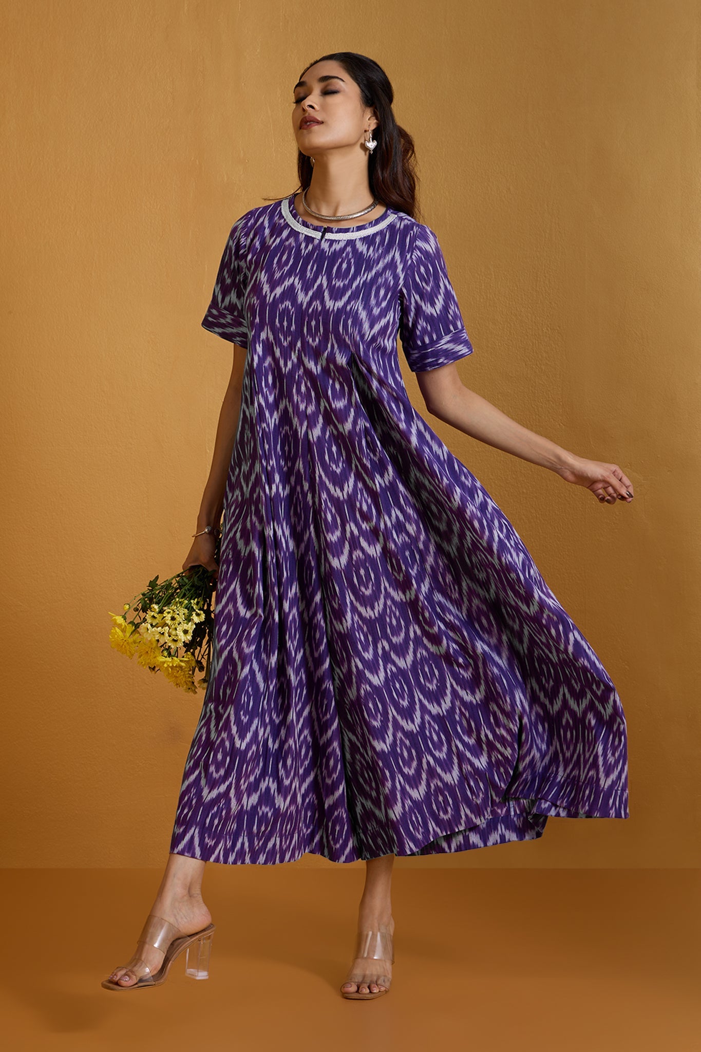 Maati Craft Violet Frost Jumpsuit with Pockets & Front Zipper