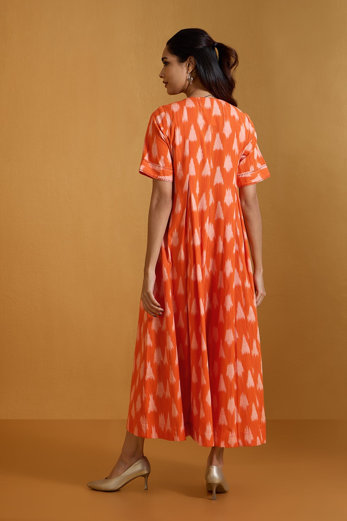 Maati Craft Citrus Burst Streaks Jumpsuit with Pockets & Front Zipper