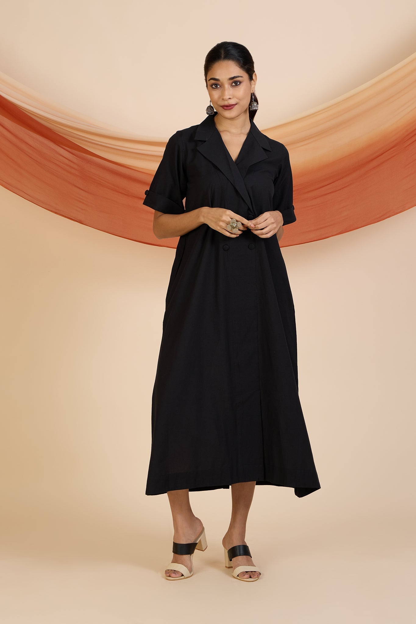Maati Craft Timeless Noir Midi Blazer Dress