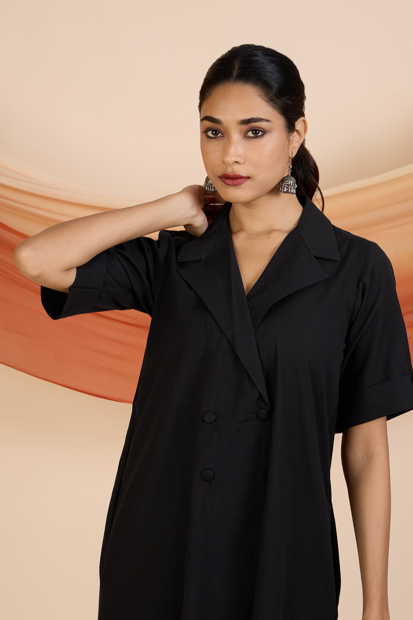 Maati Craft Timeless Noir Midi Blazer Dress