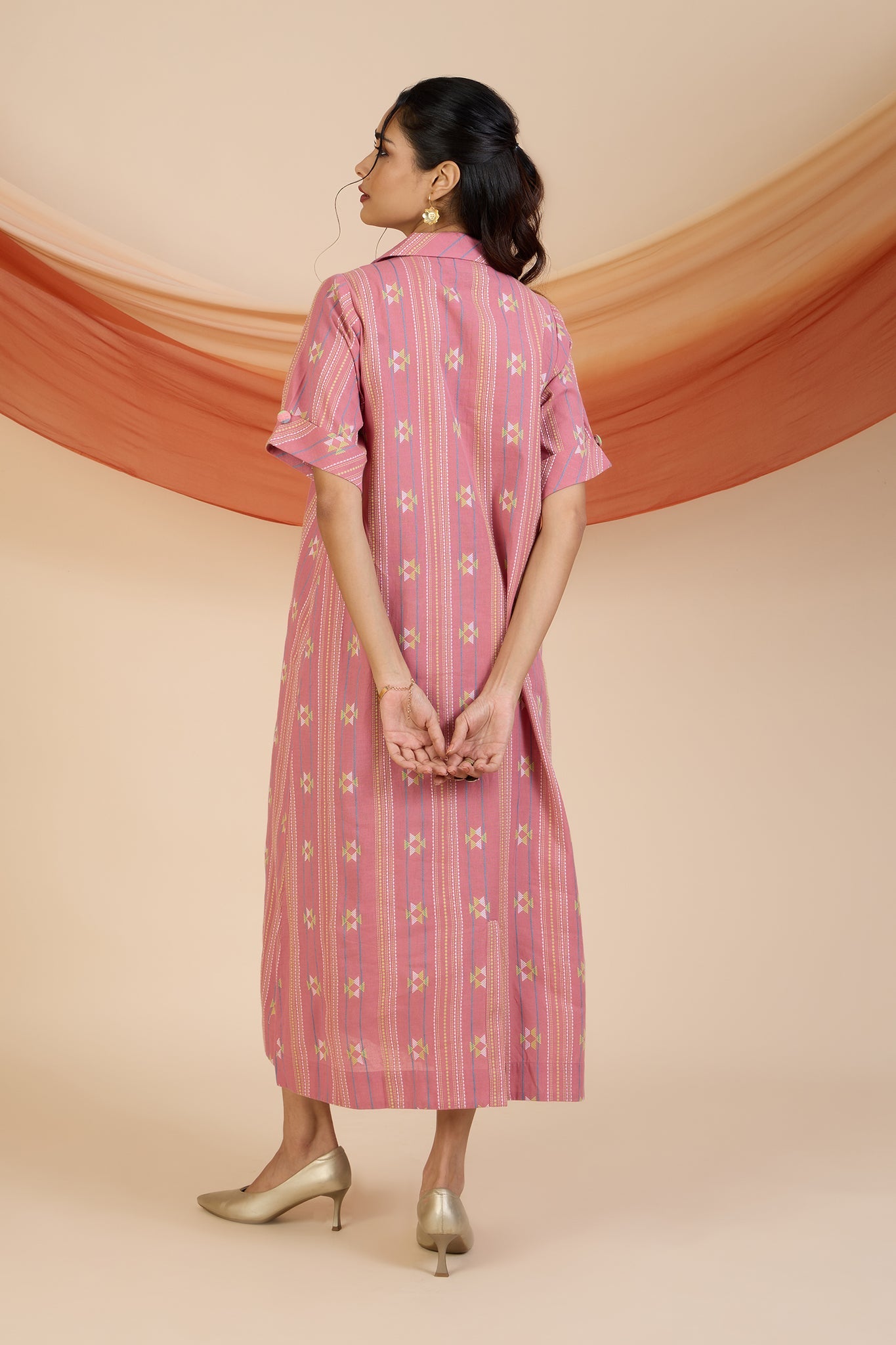 Maati Craft Rosy Blush Midi Blazer Dress
