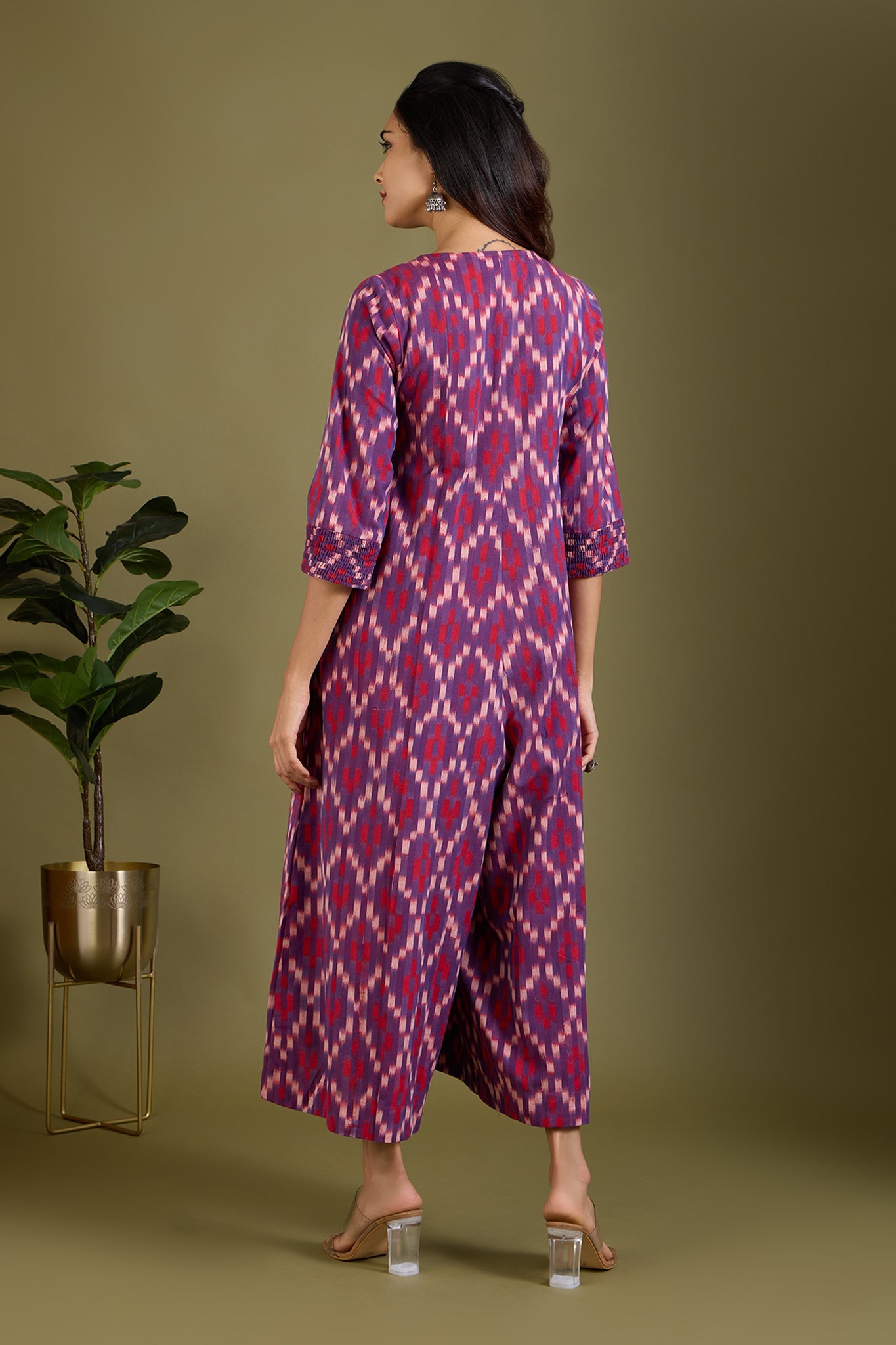 Maati Craft Crimson Amethyst Jumpsuit with Pockets