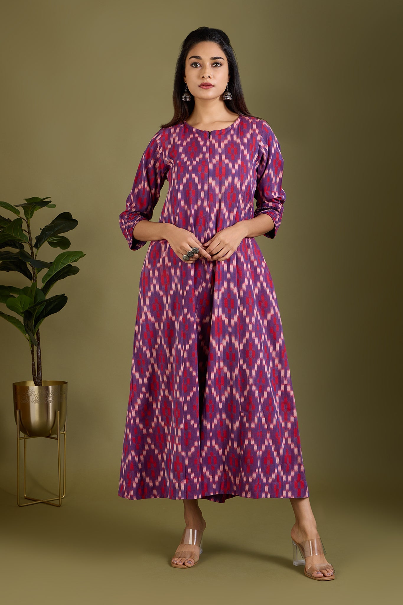 Maati Craft Crimson Amethyst Jumpsuit with Pockets