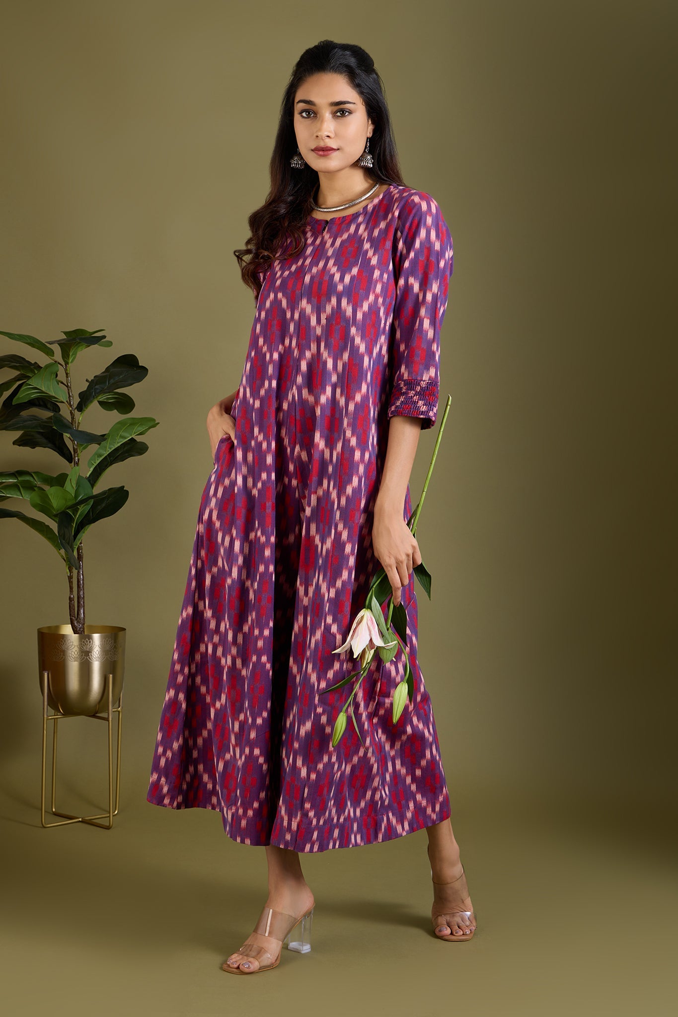 Maati Craft Crimson Amethyst Jumpsuit with Pockets