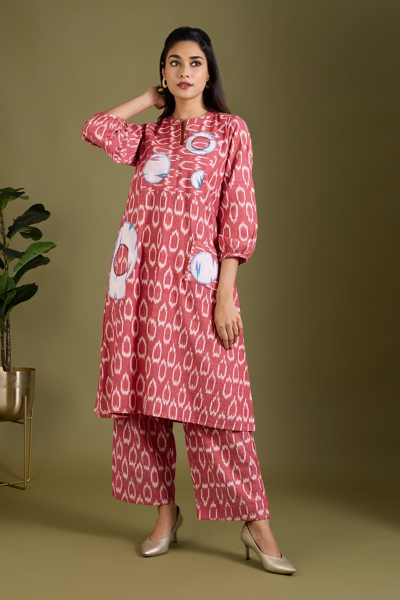 Maati Craft Rosewater Veil Dress with Patch Pocket