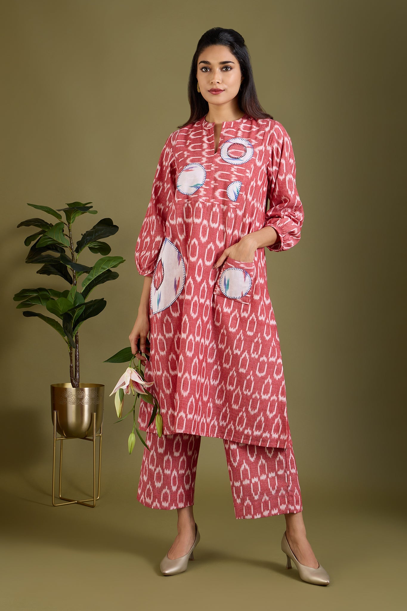 Maati Craft Rosewater Veil Dress with Patch Pocket