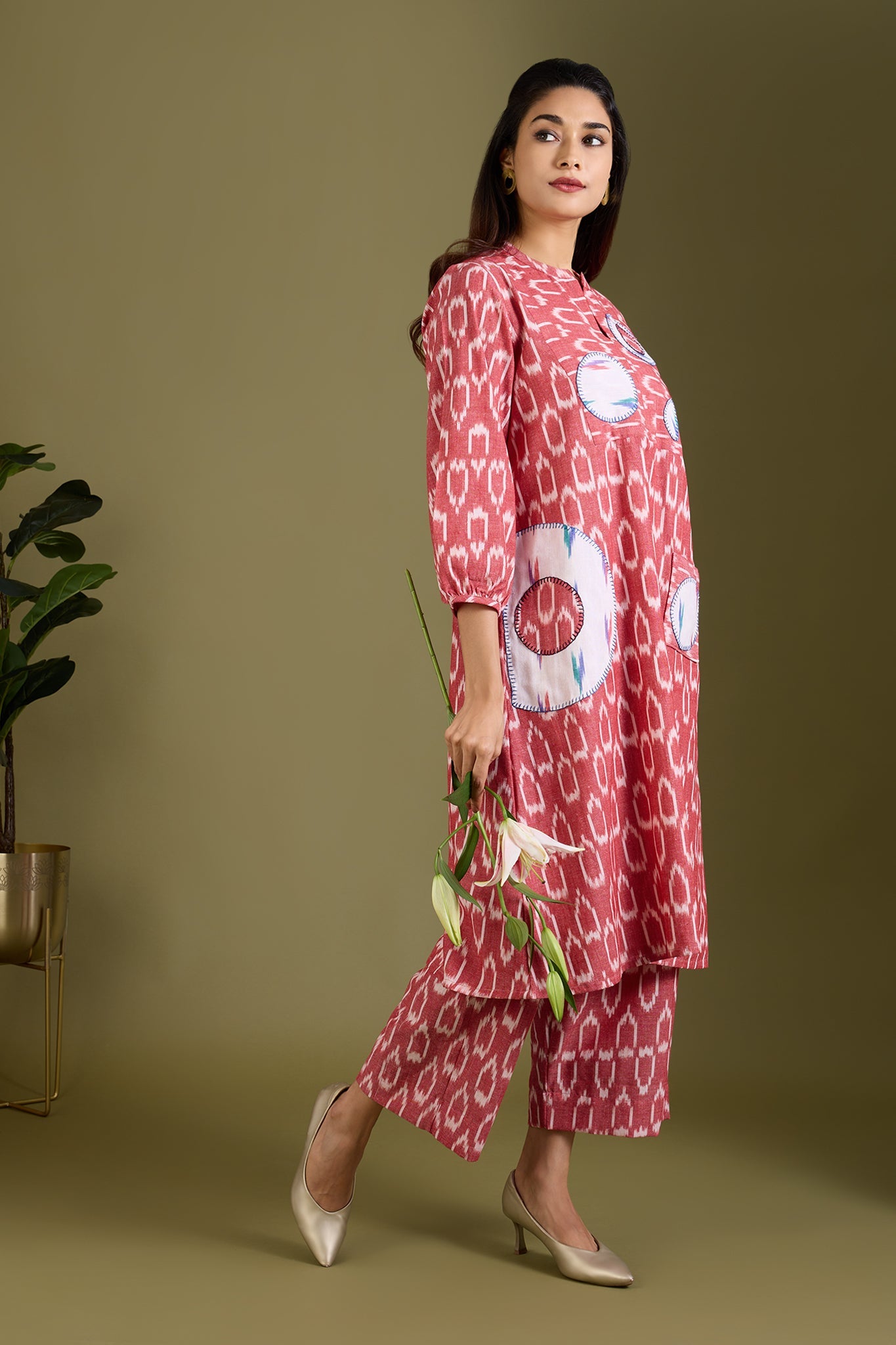 Maati Craft Rosewater Veil Dress with Patch Pocket
