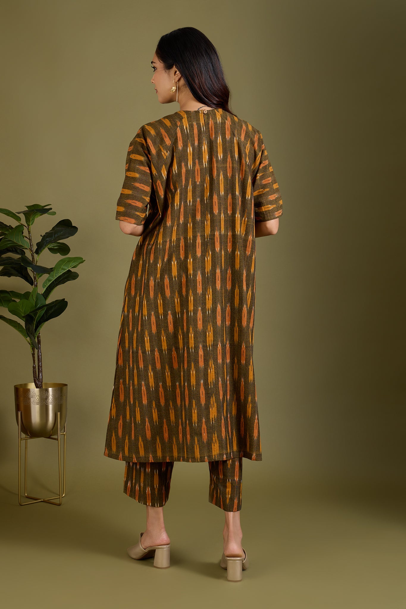 Maati Craft Co-ord set Cinder Glow drop shoulder tunic & pants (Set of 2)