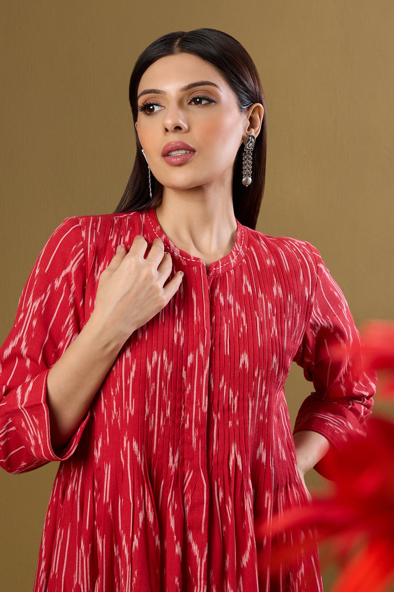 Maati Craft Ruby Whispers Infinity Pintuck Dress
