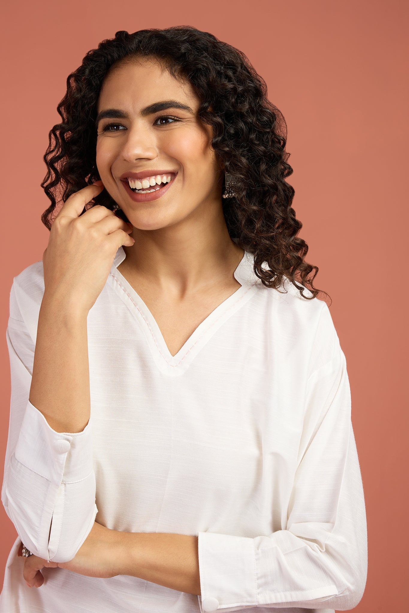 Maati Craft Moonlit Whisper Silk Slub Leisure Tunic