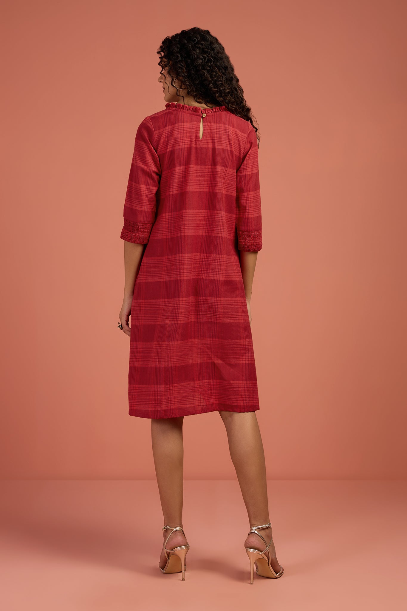 Plaid Smocked Shift Dress