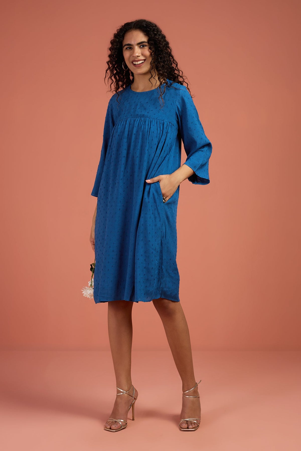 Indigo Whisper Gather Dress