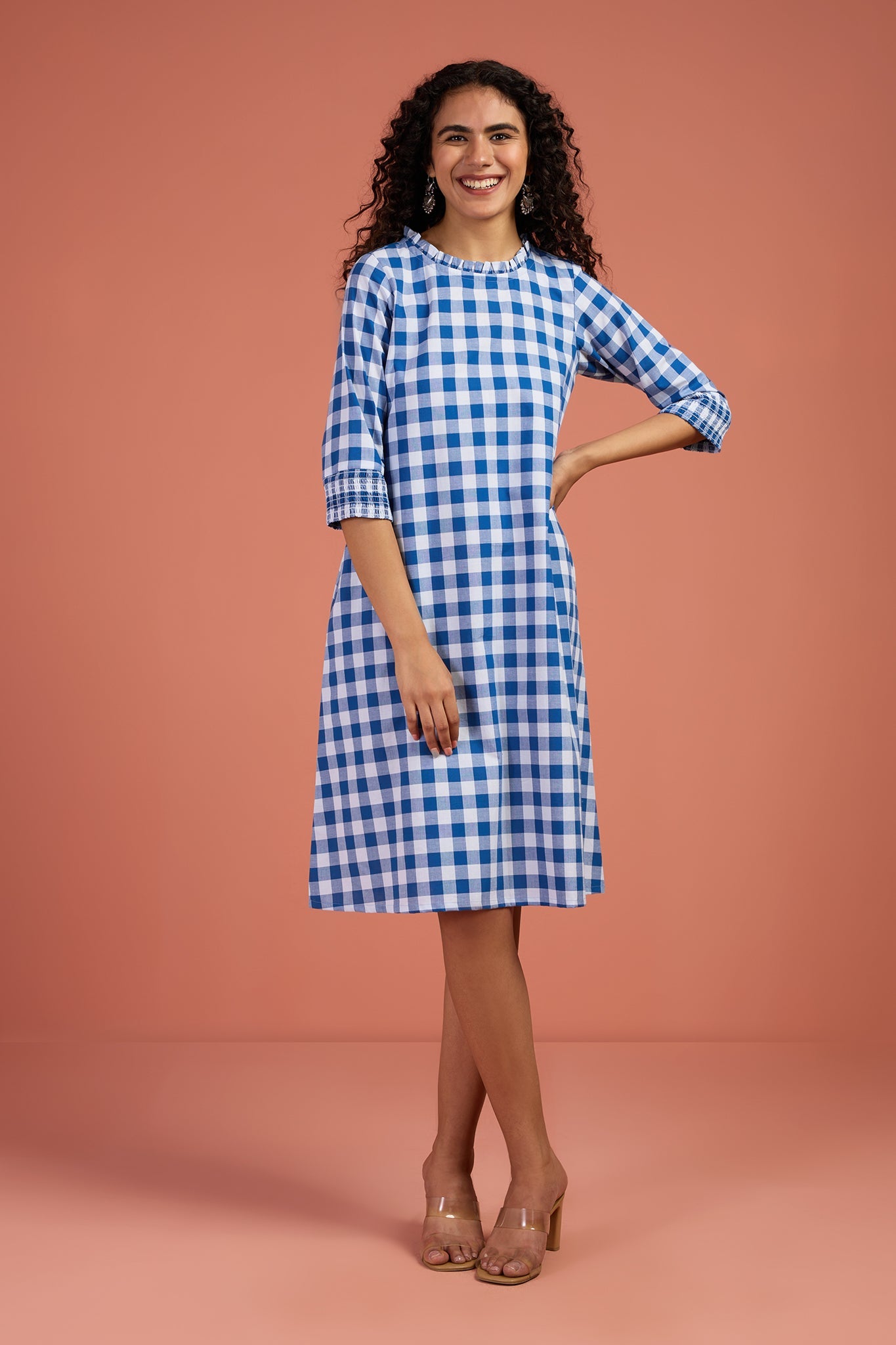 checkmate sky smocked shift dresses for women