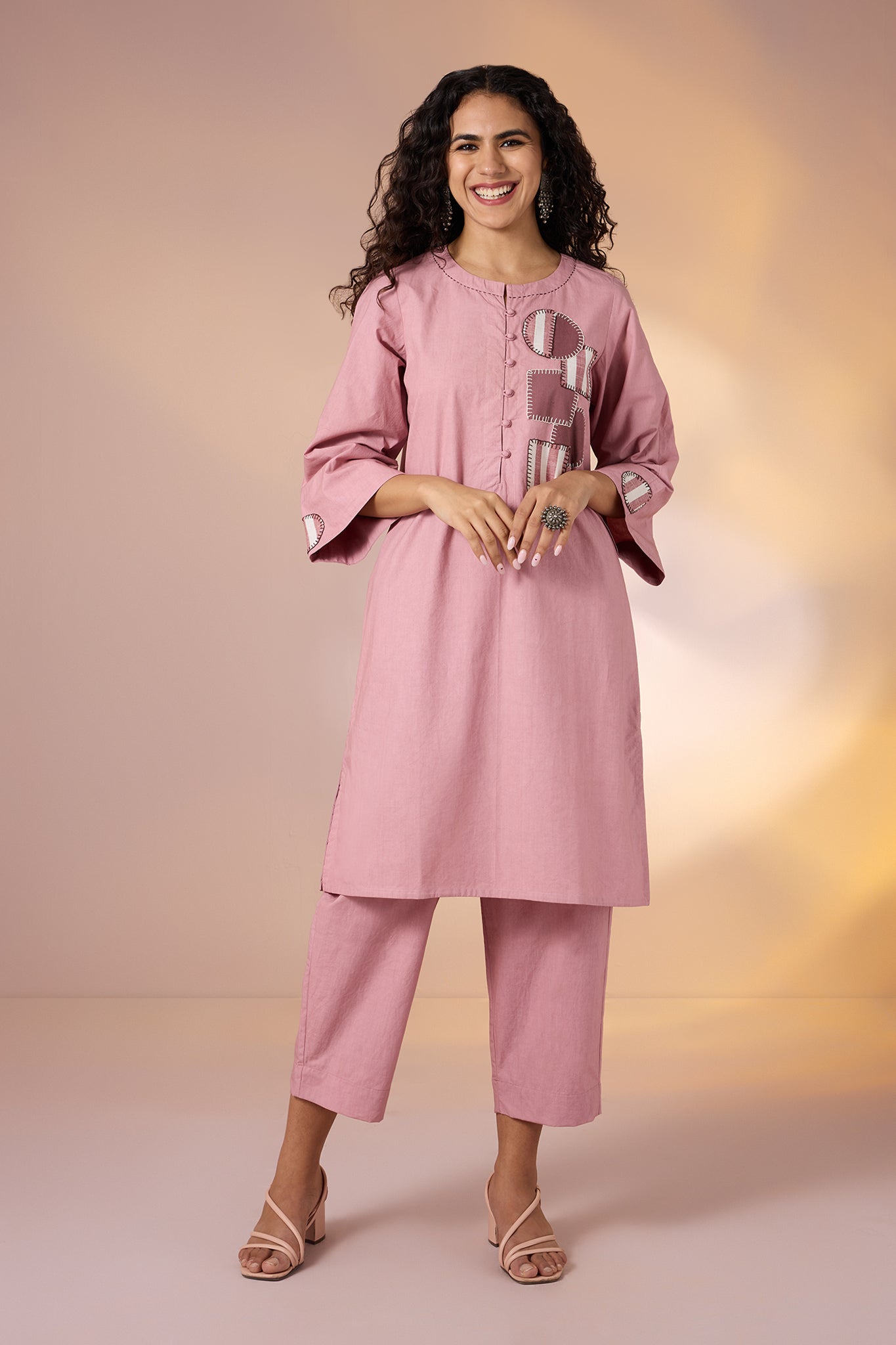 Maati Craft Co-ord Geometry in Bloom Kurta & Pants