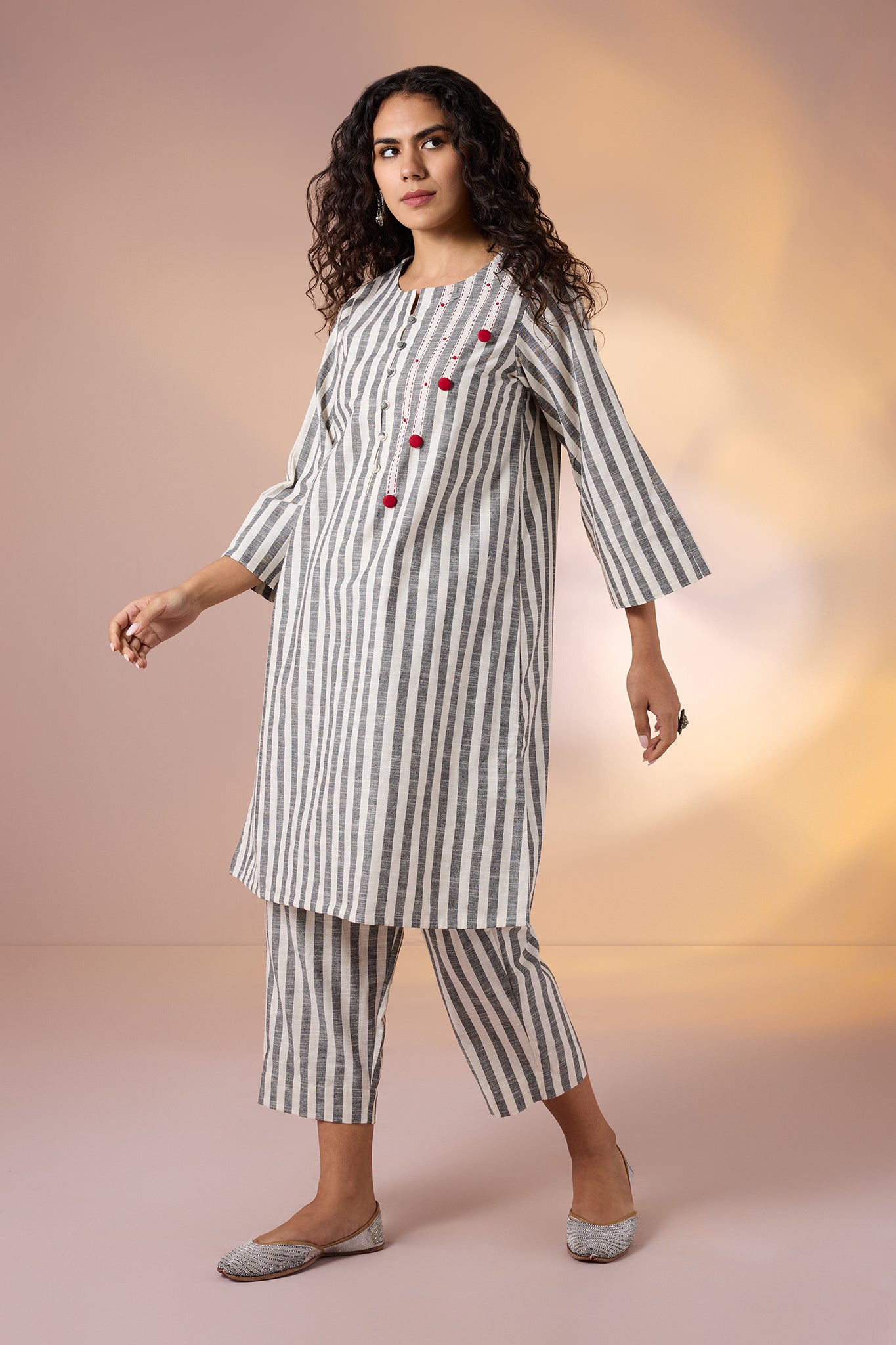 Maati Craft Co-ord Cloud Stripe Kurta & Pants