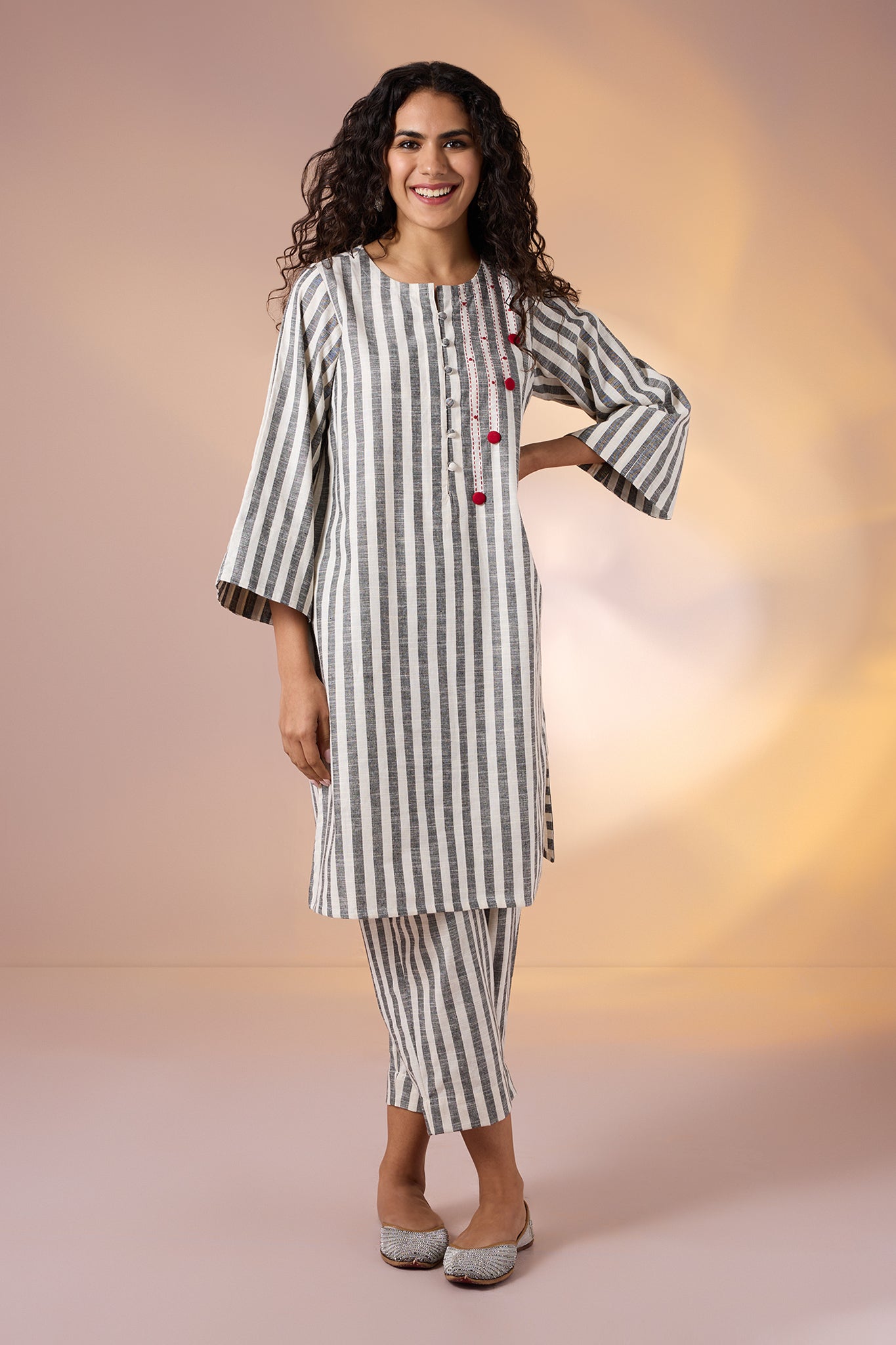 Maati Craft Co-ord Cloud Stripe Kurta & Pants