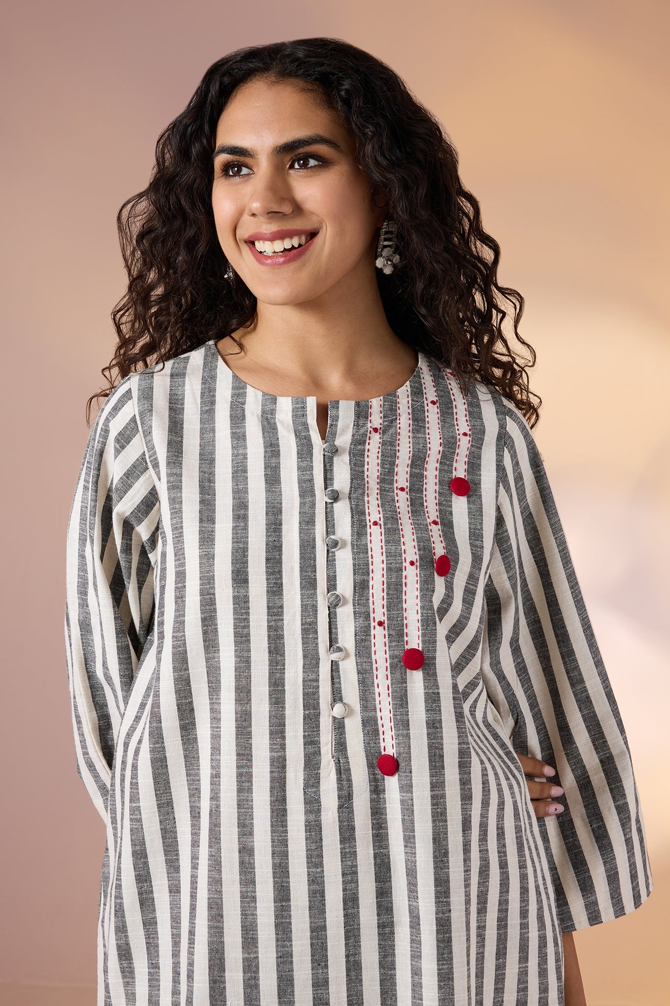 Maati Craft Co-ord Cloud Stripe Kurta & Pants