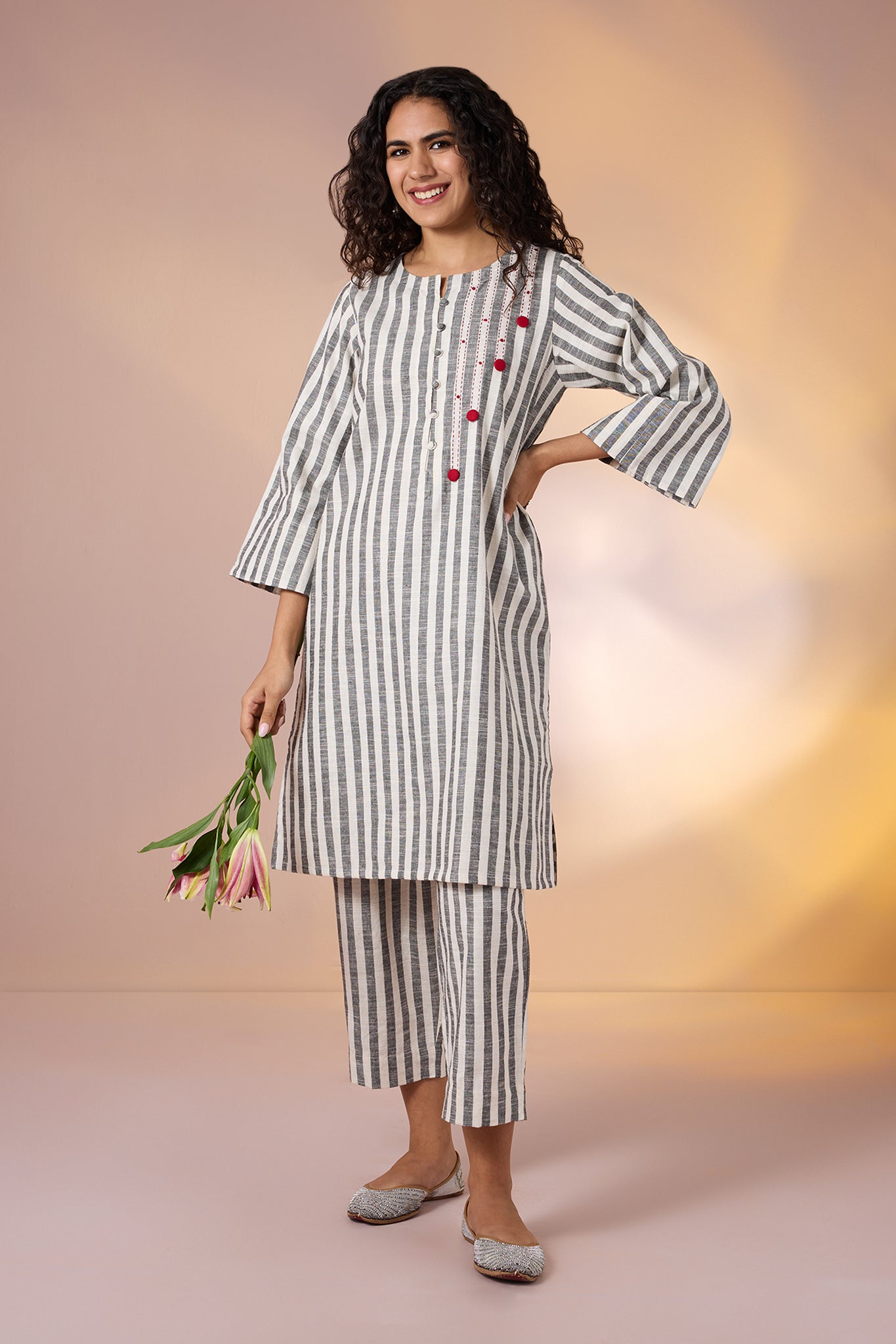 Maati Craft Co-ord Cloud Stripe Kurta & Pants