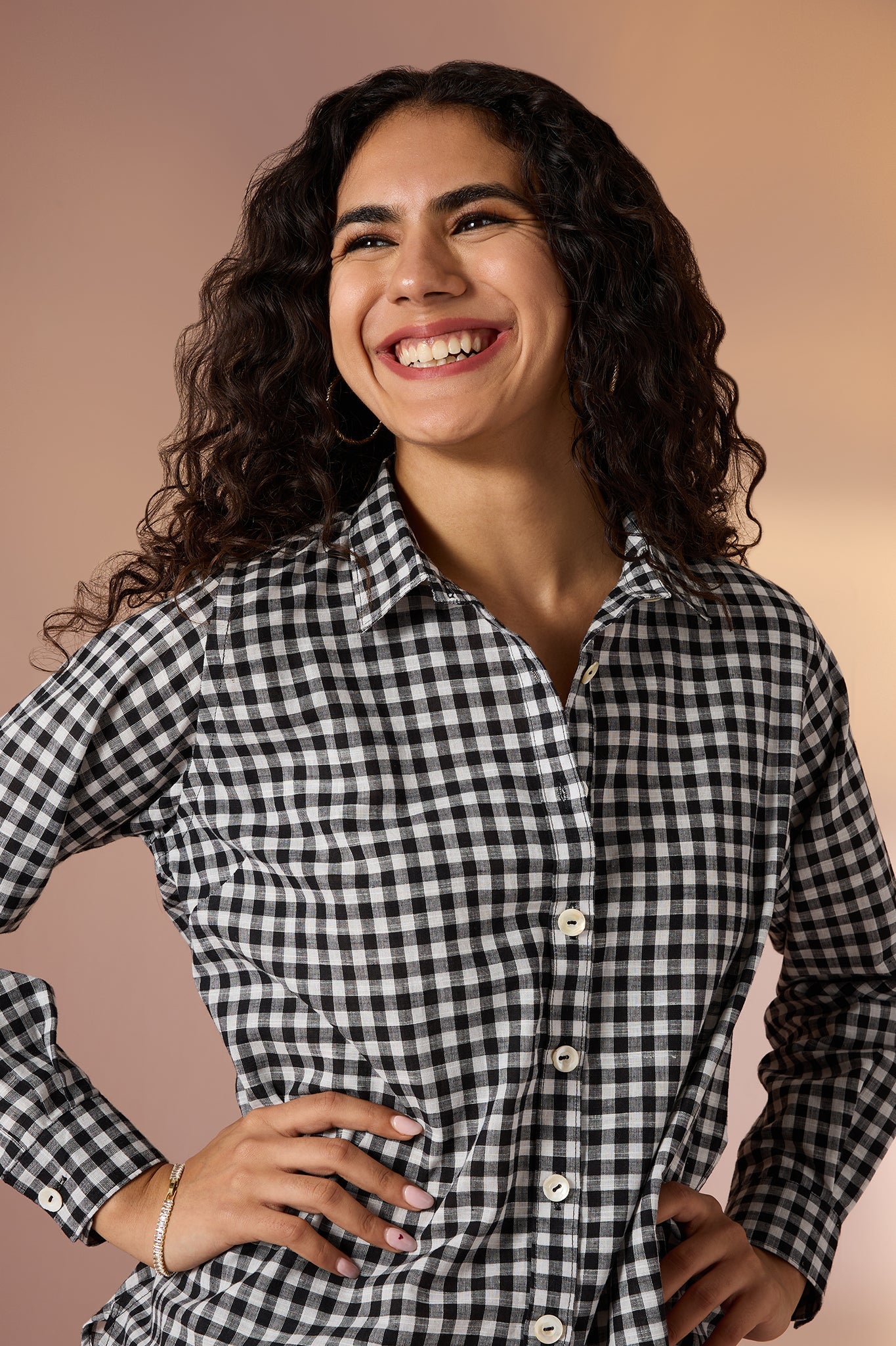 Maati Mono Checks Cotton Button Down Shirt