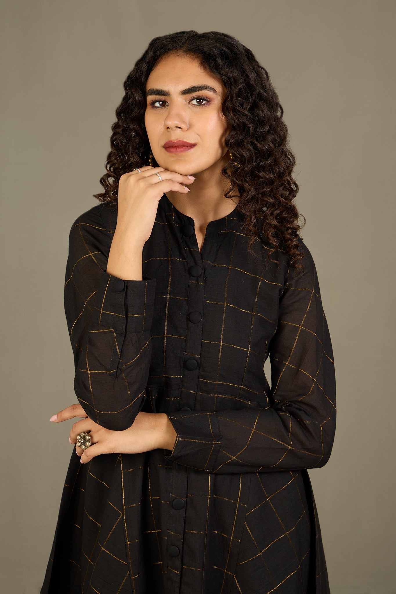 black fit and flare dress