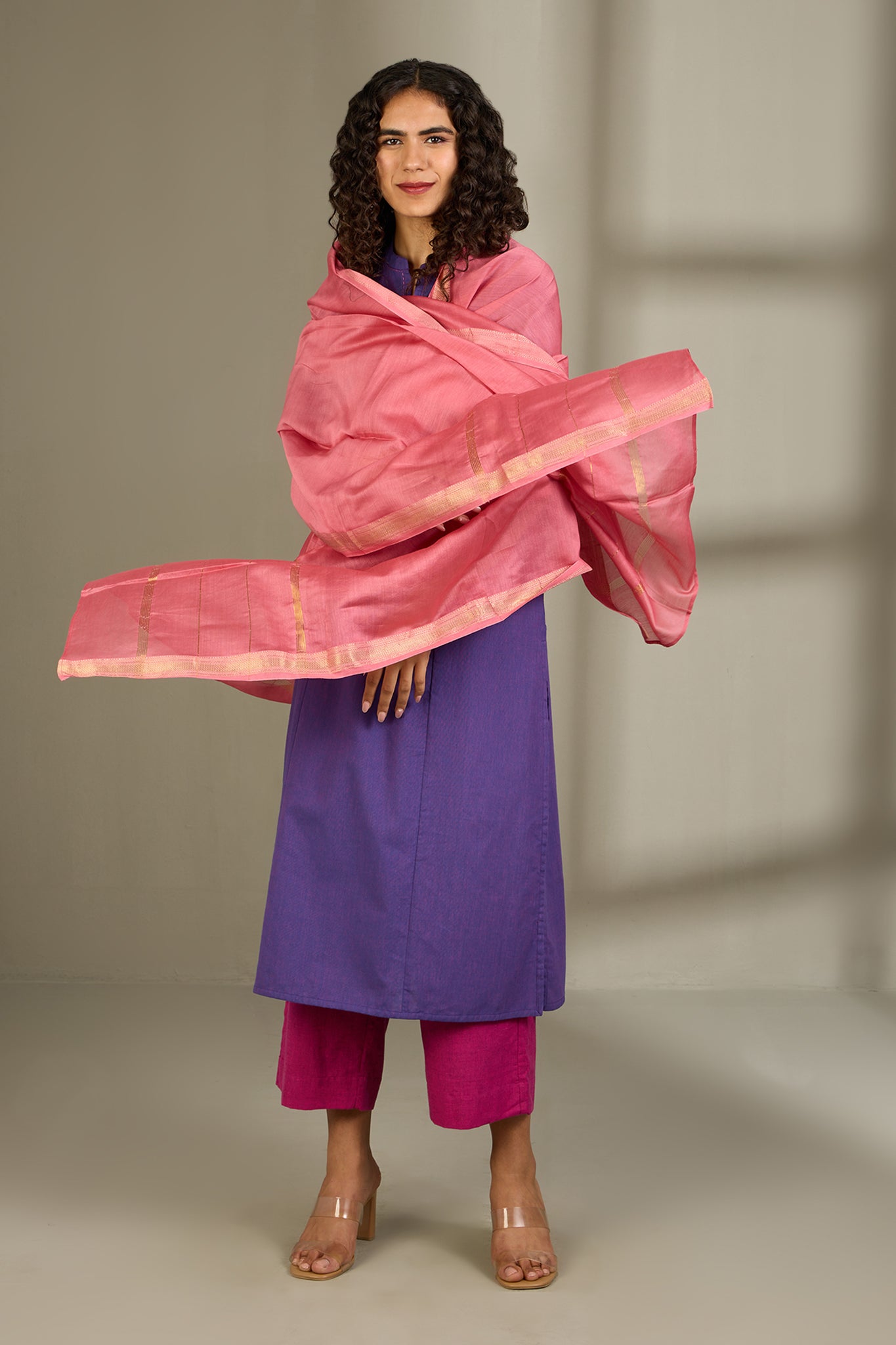 Maati Craft Co-ord Set Orchid Radiance Long Panel Kurta (Set of 2)