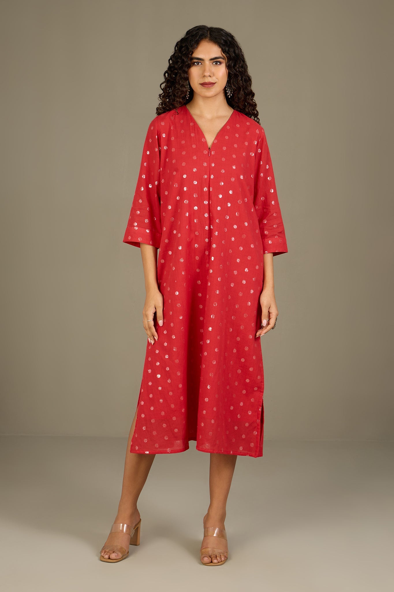long sleeve dress with zipper in front