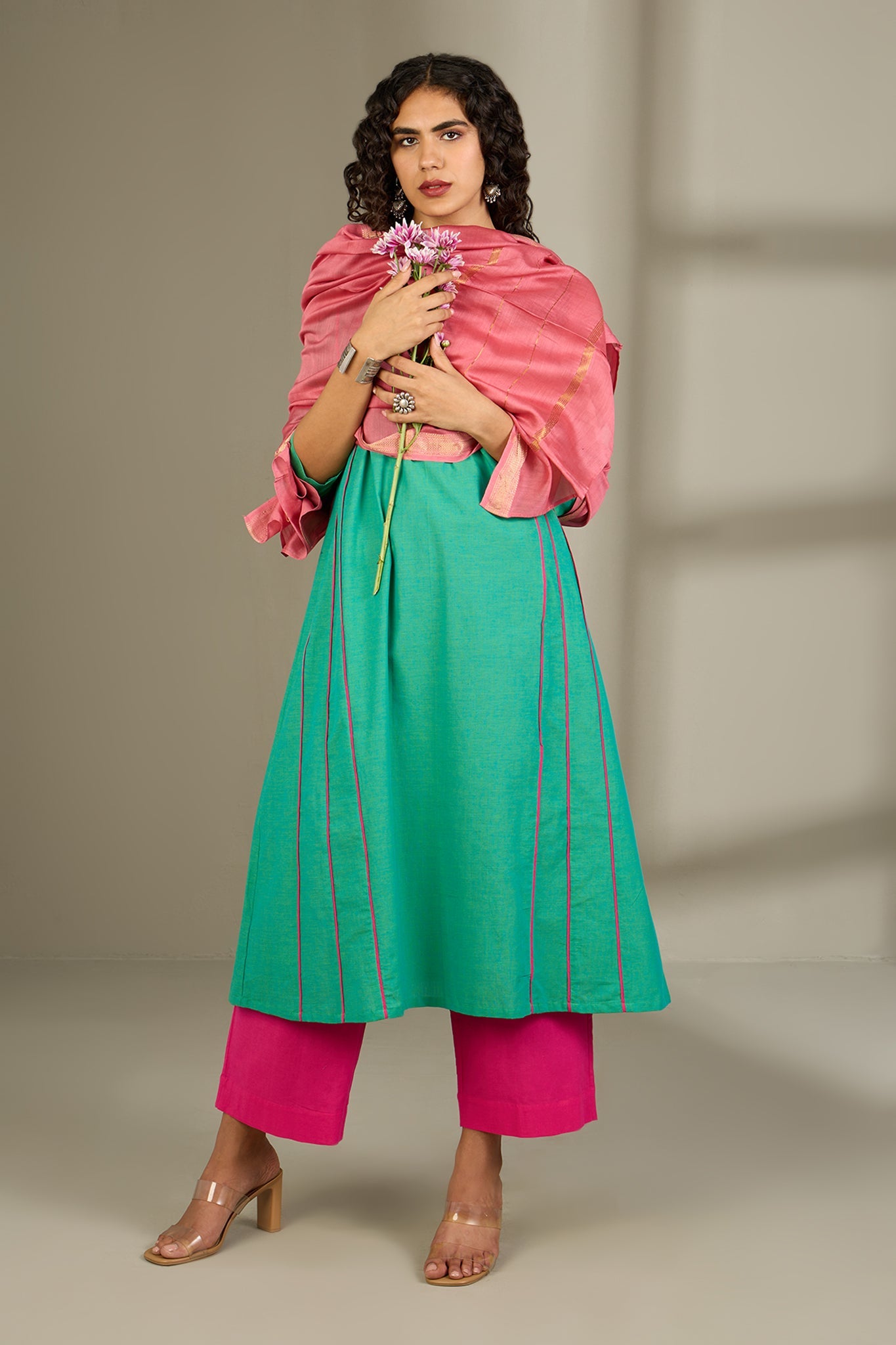 Aqua Grove Kalidar Choga Kurta Top