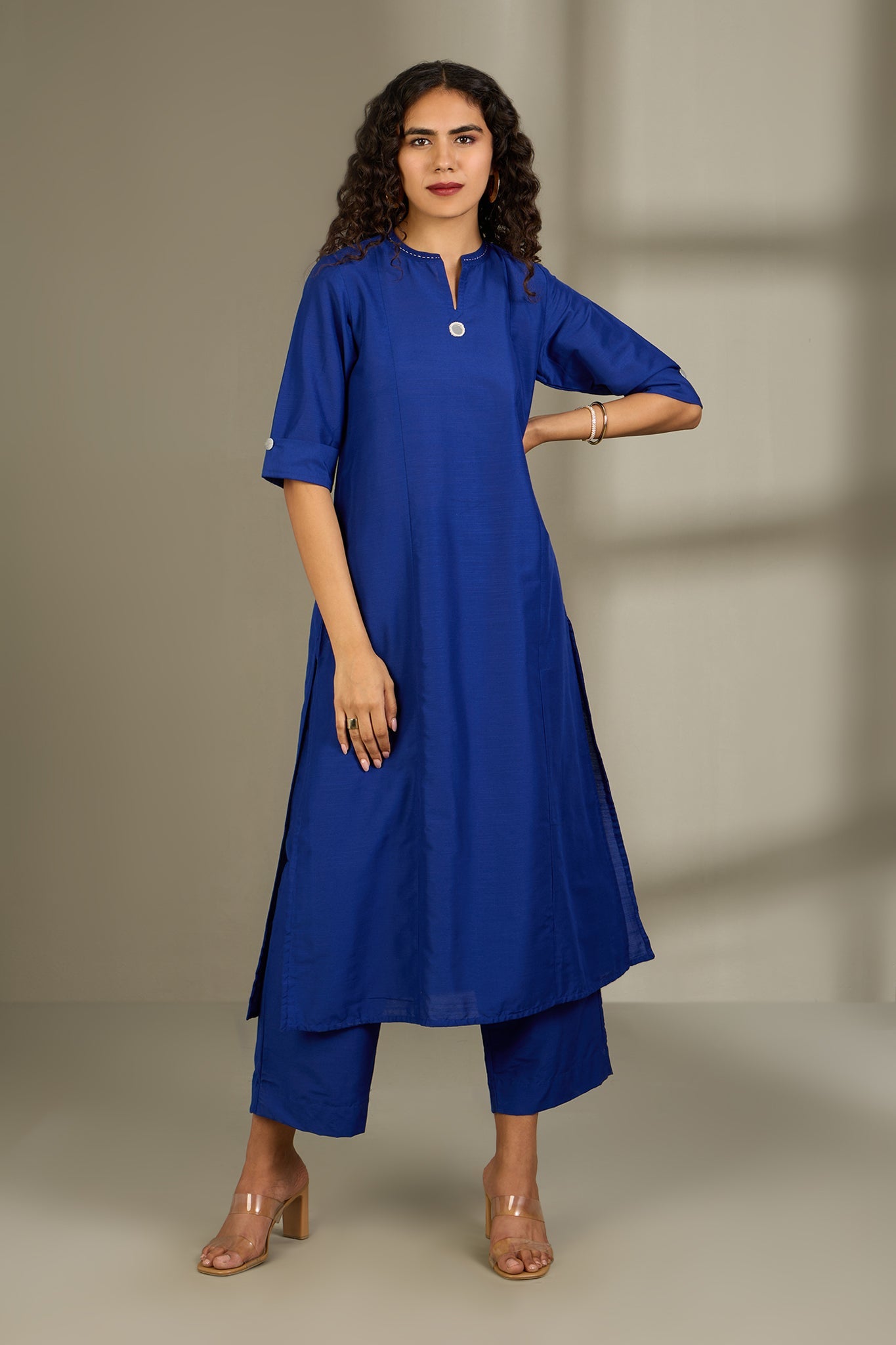 Maati Craft Co-ord Set Sapphire Majesty Long Panel Kurta (Set of 2)