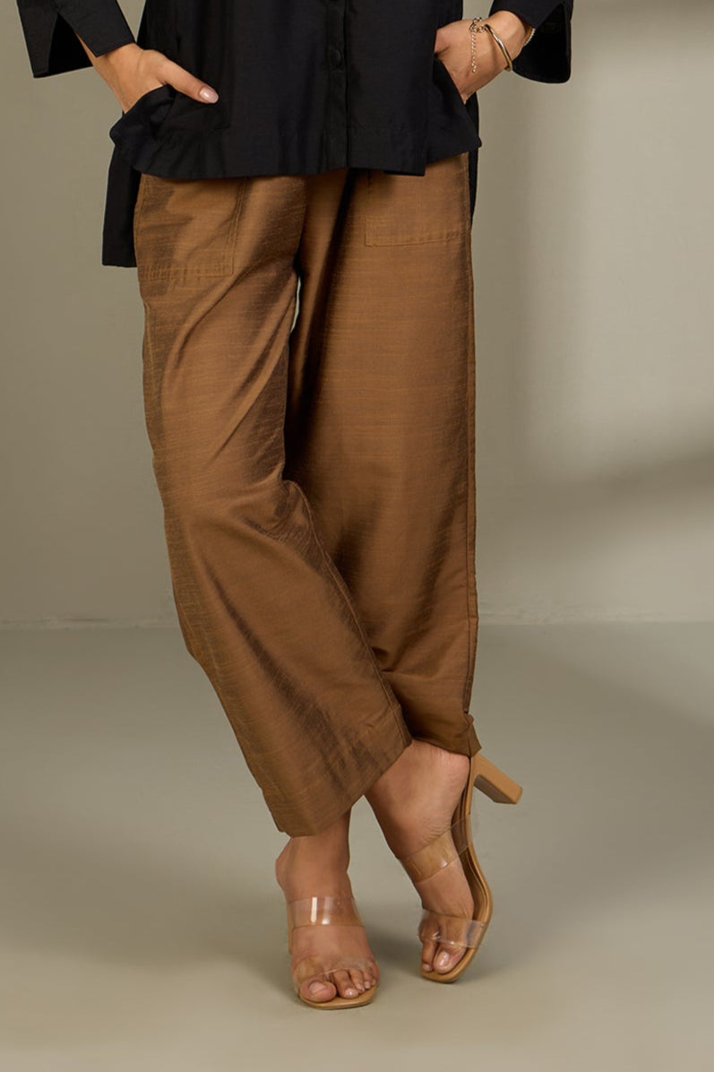 Maati Craft Comfort fit cotton pants - Copper Gold Silk