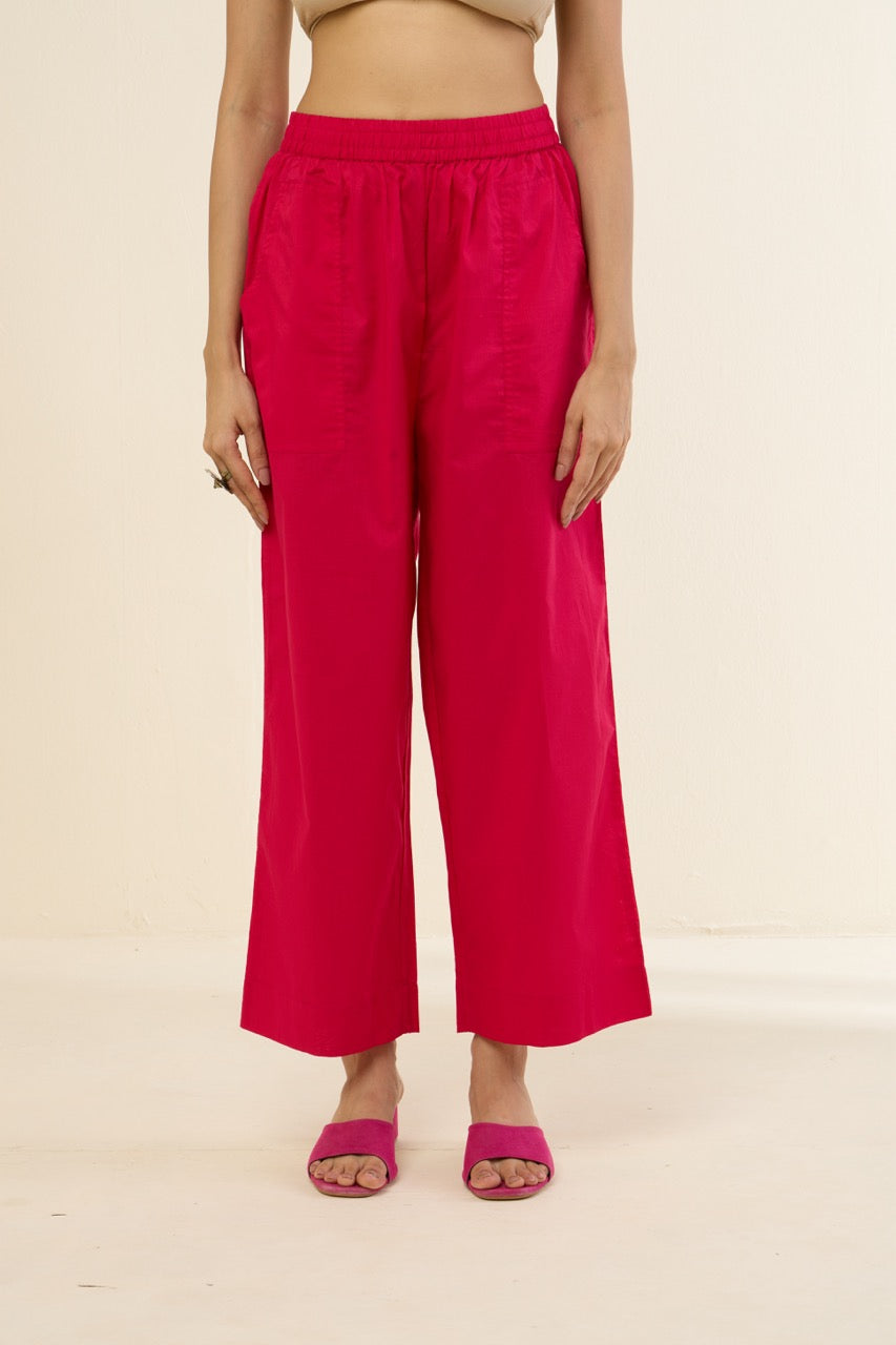 Maati Craft Comfort Fit Pants - Rani Pink