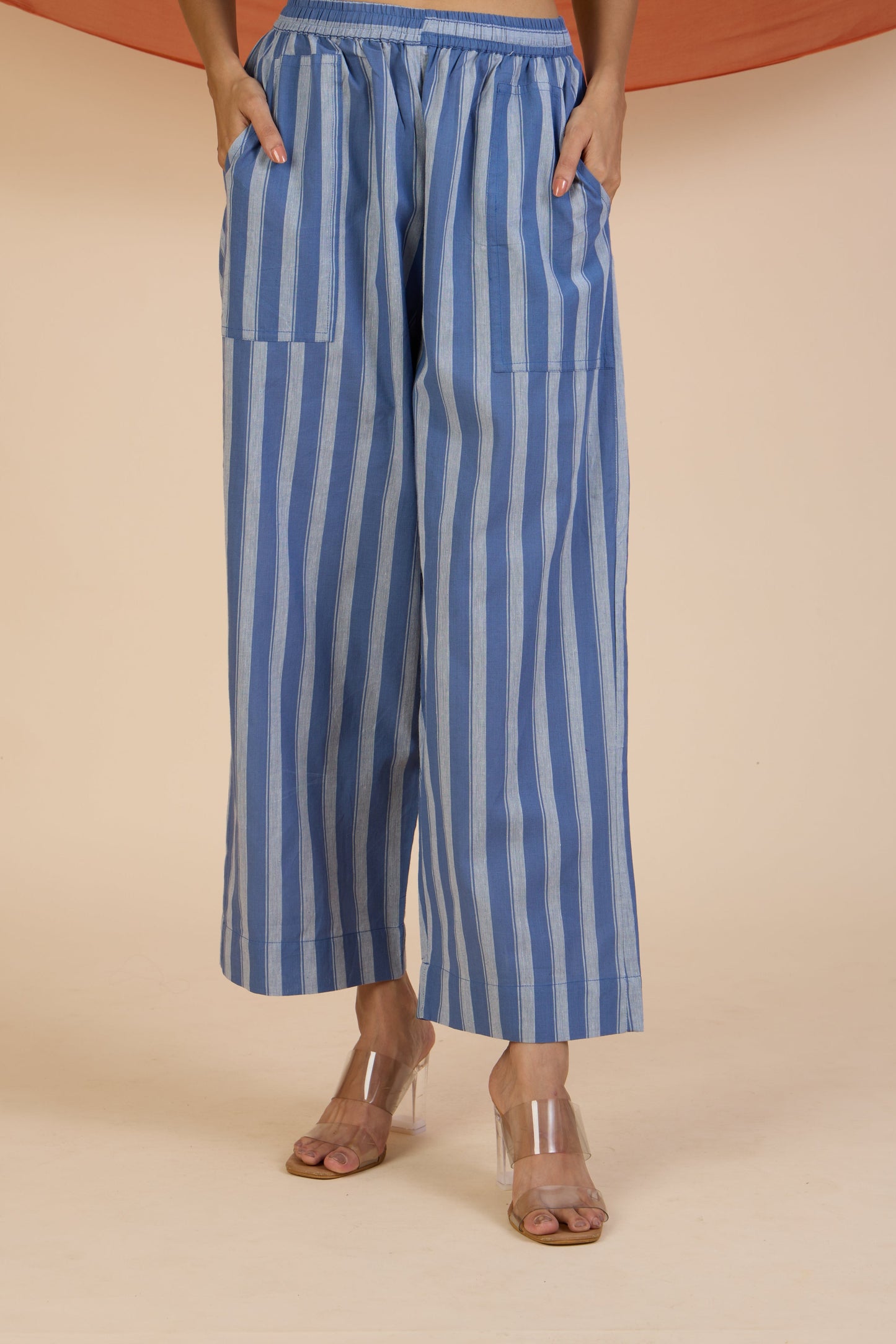 Maati Craft Co-ord Set Stormlight Stripes Smocked Yoke Kurta & Pants