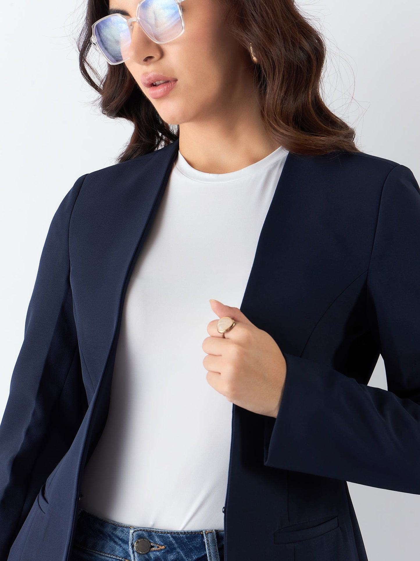 PowerSutra Minimalist Regular Fit Blazer Paired With Trouser In Stretchable Fabric