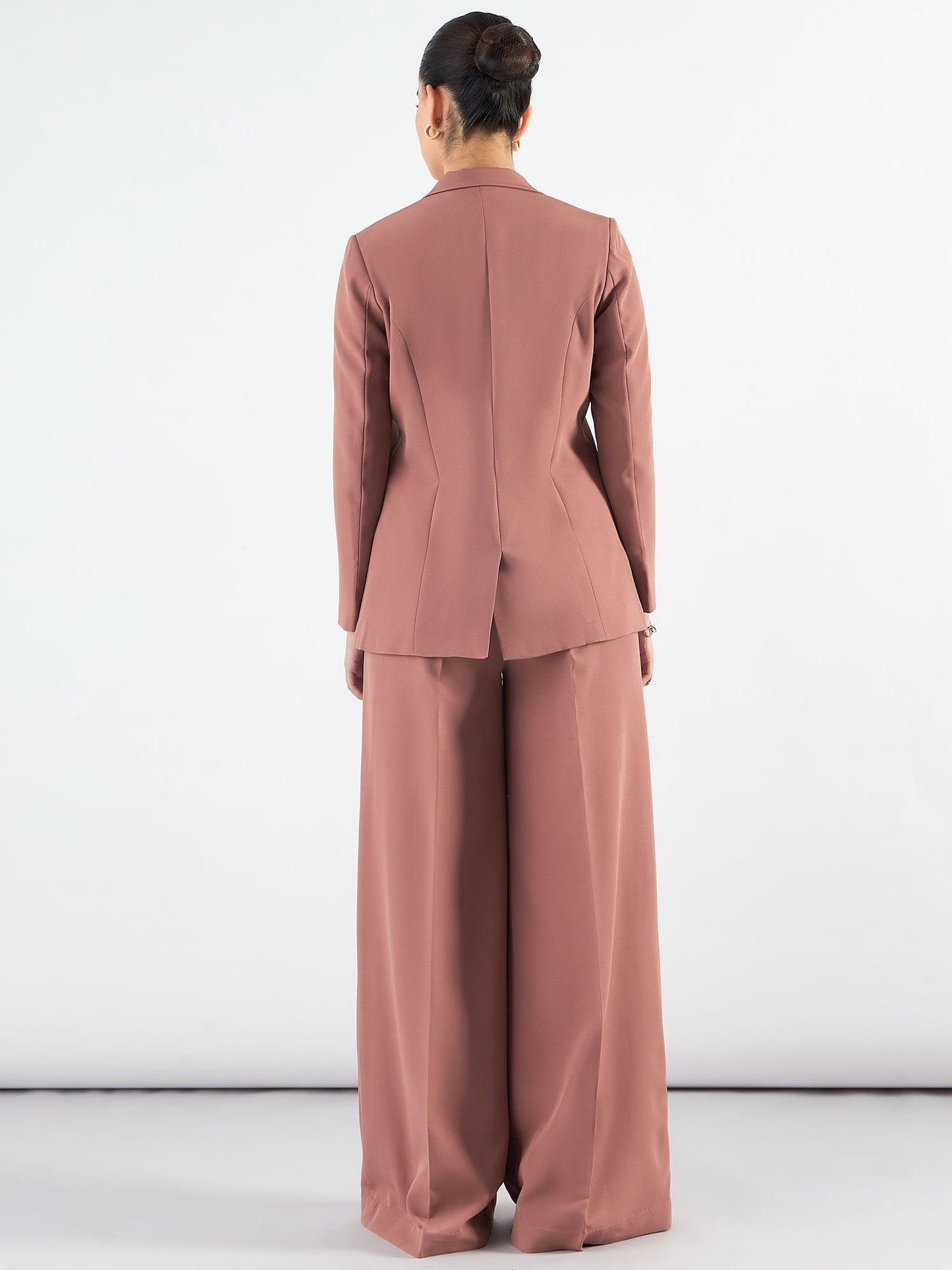 PowerSutra Dusty Peach Classic 3-Piece Suit In Stretchable Fabric
