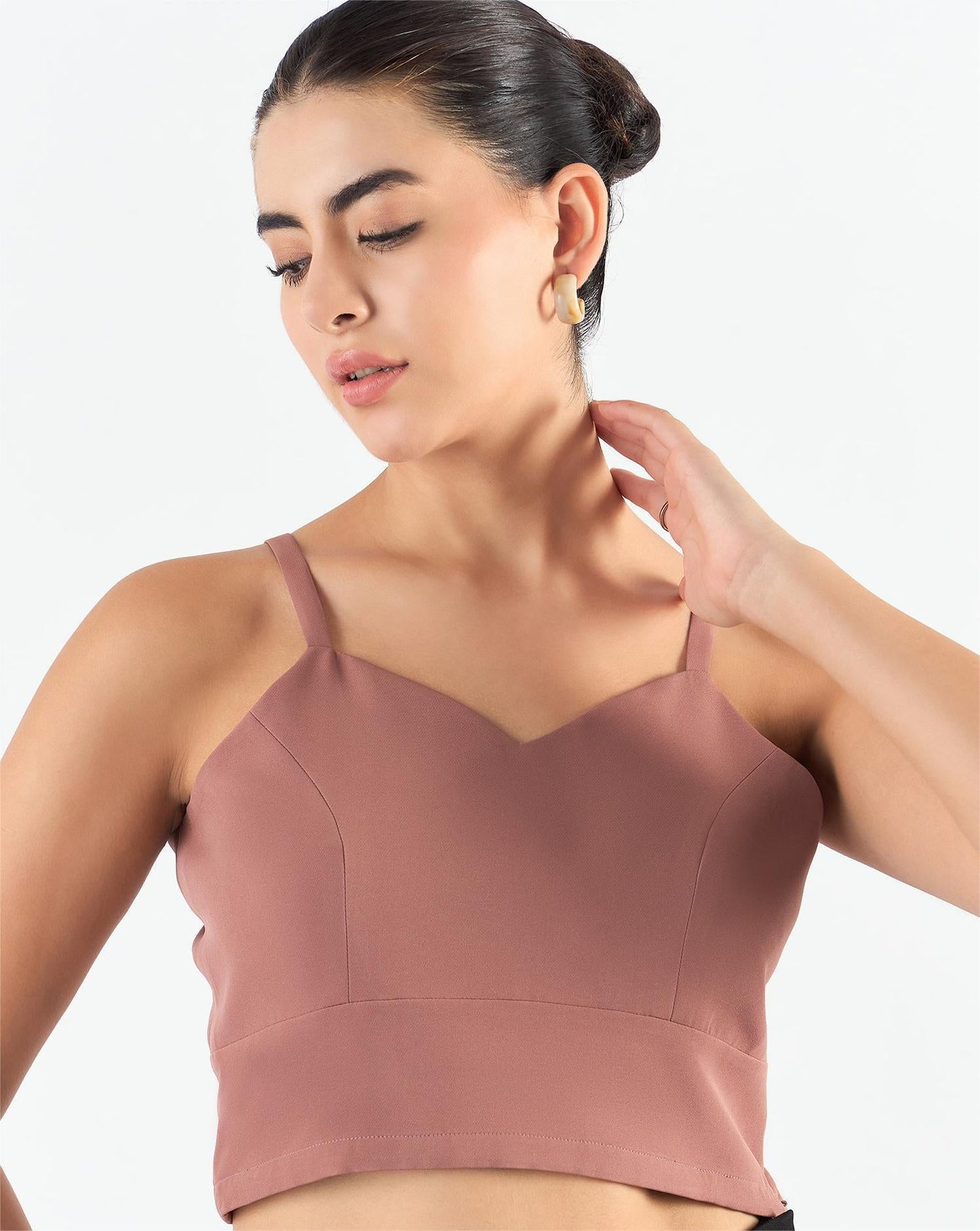 PowerSutra Dusty Peach Classic 3-Piece Suit In Stretchable Fabric
