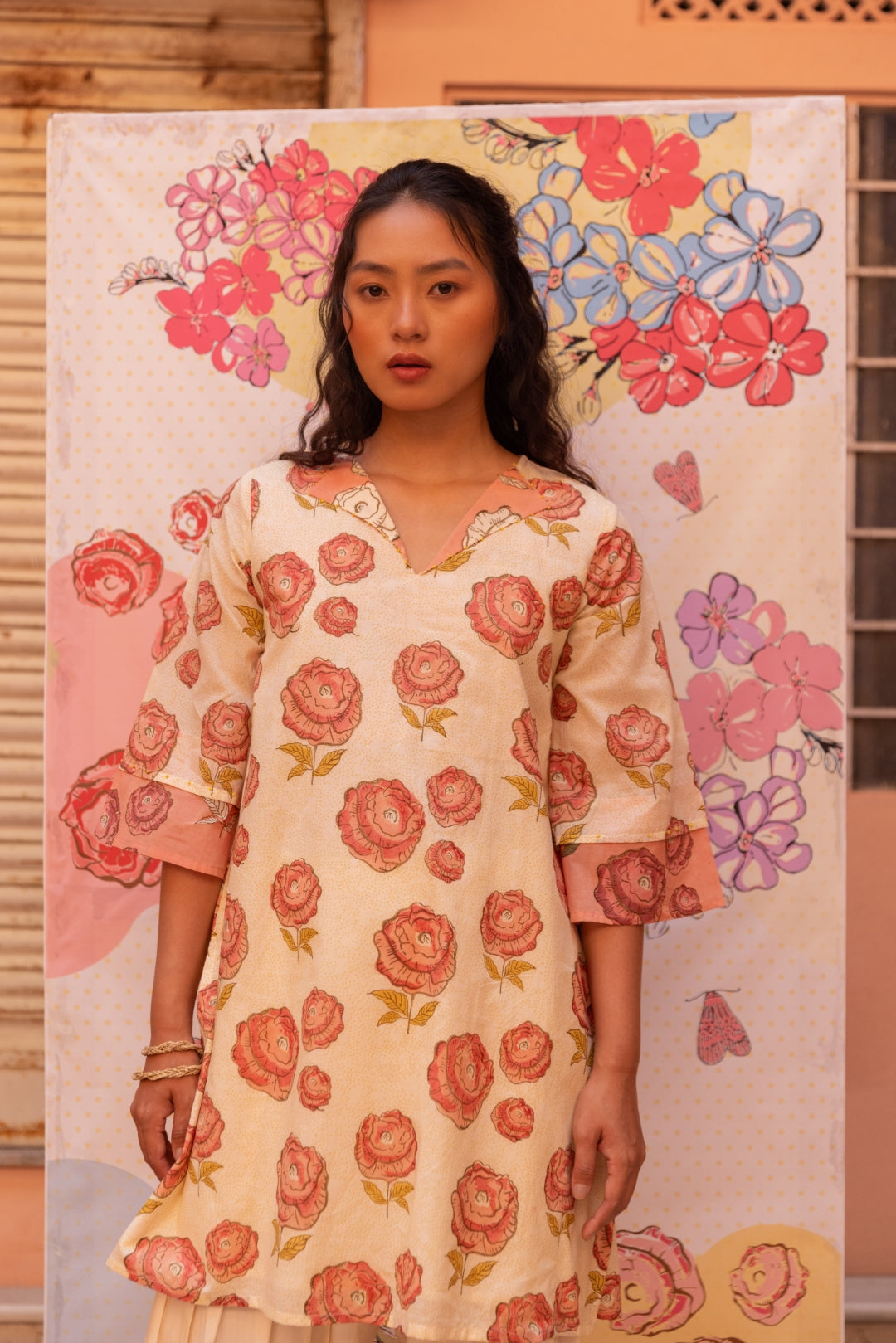 Rosy Blush Floral Kurta Set