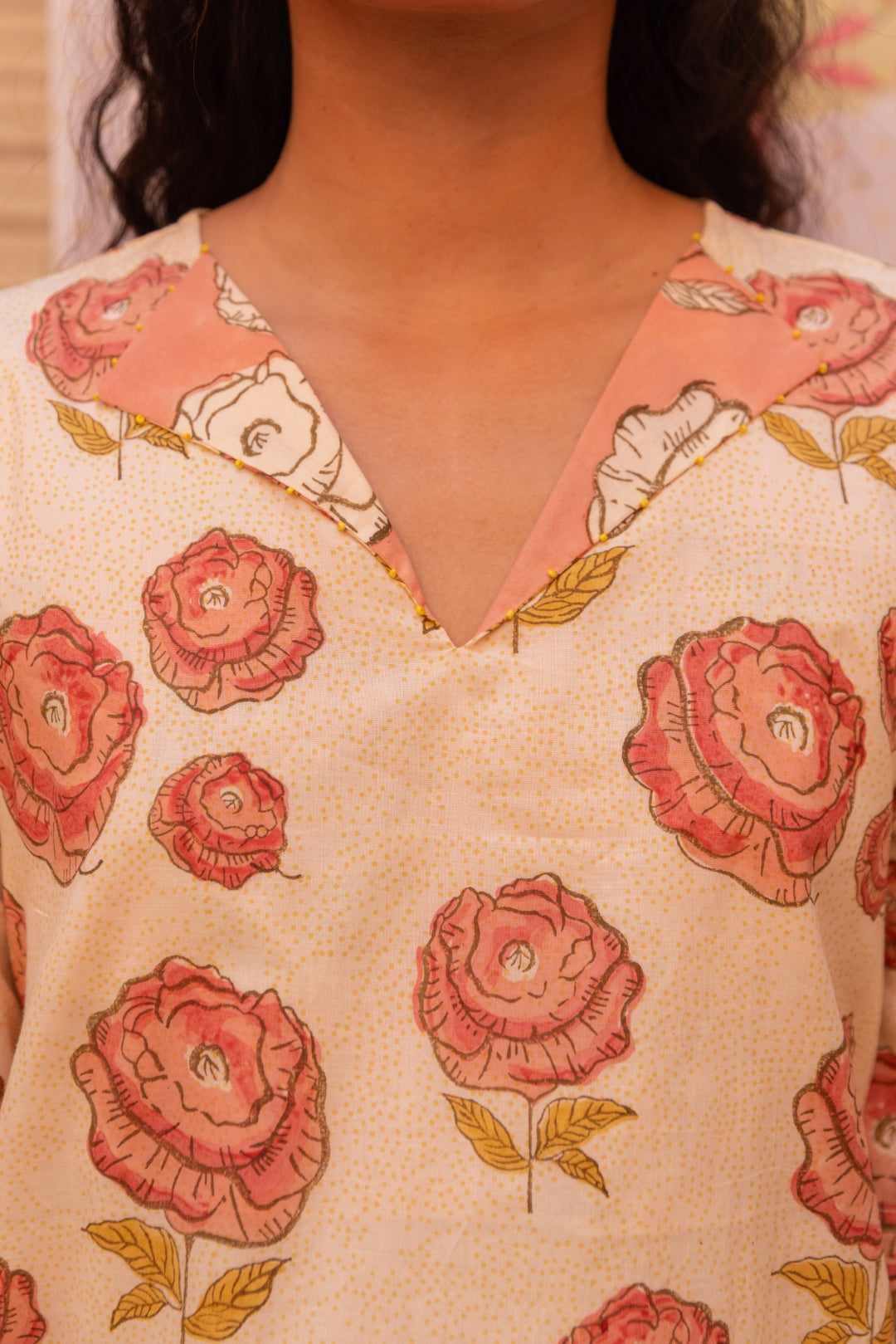 Rosy Blush Floral Kurta Only