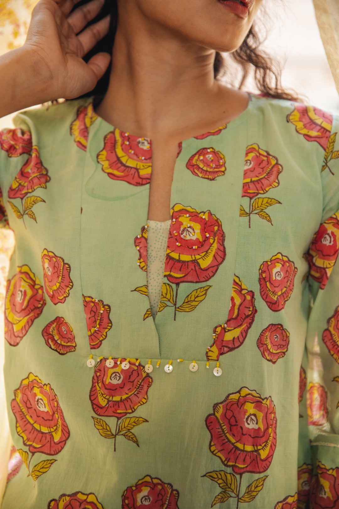 Roselyn Mint Short Kurti Set